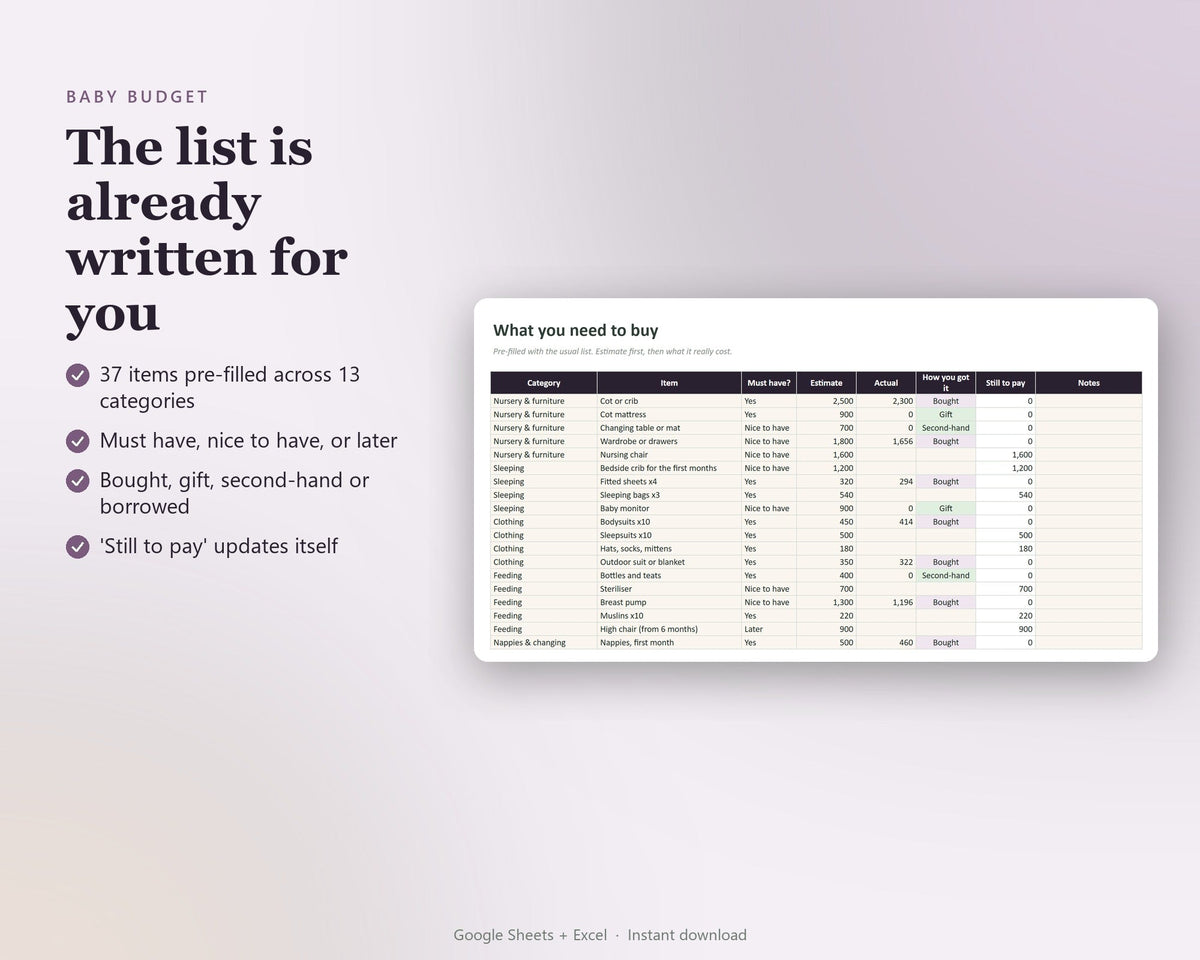 Baby Budget & New Parent Planner — preview 3