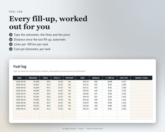 Car Costs & Maintenance Tracker — preview 2