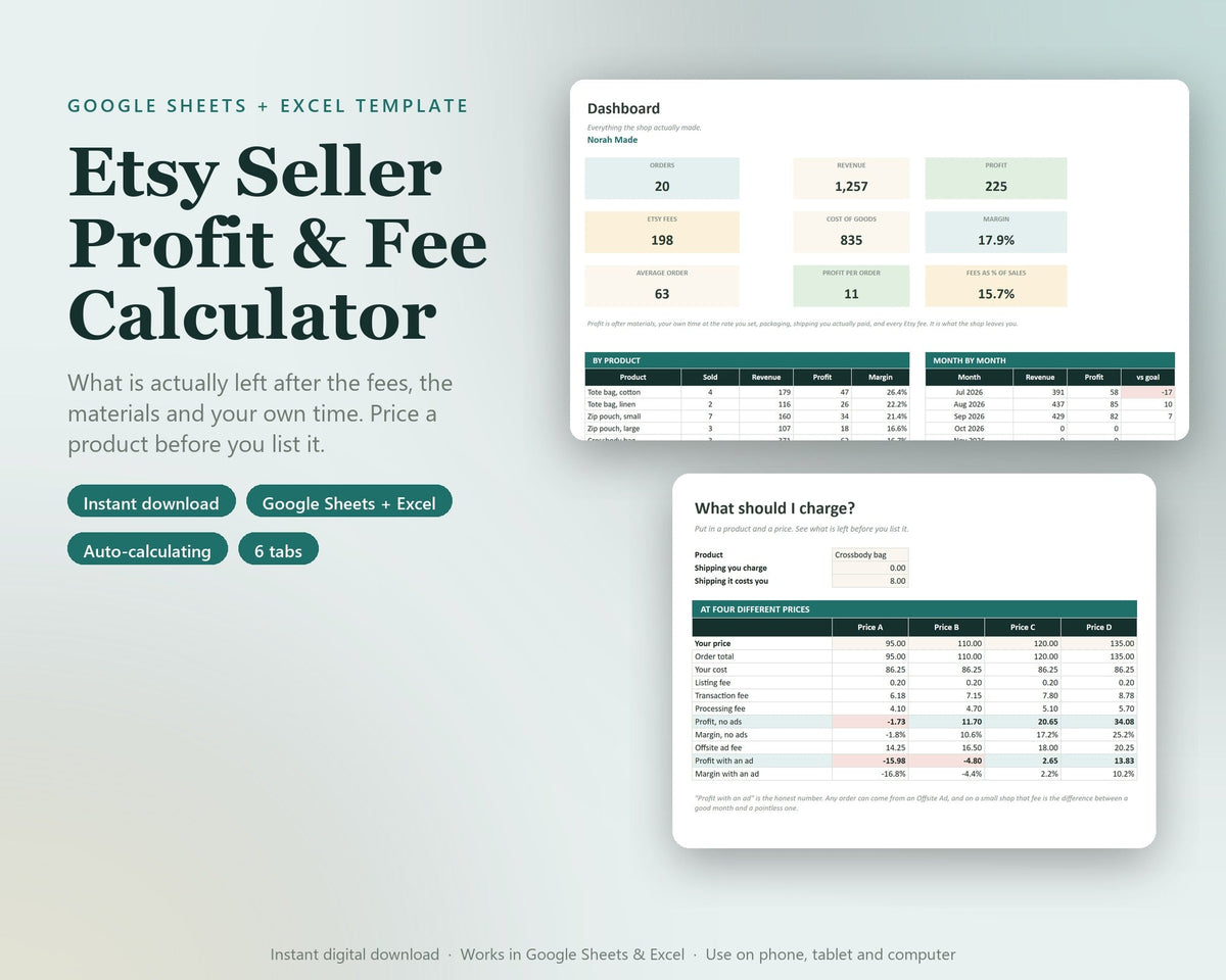 Etsy Seller Profit & Fee Calculator — preview 1