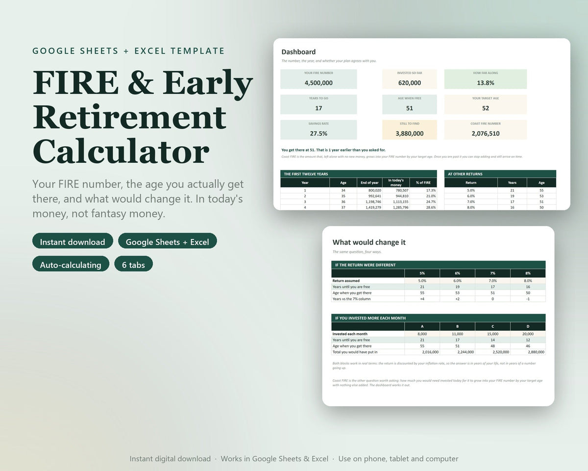 FIRE & Early Retirement Calculator — preview 1