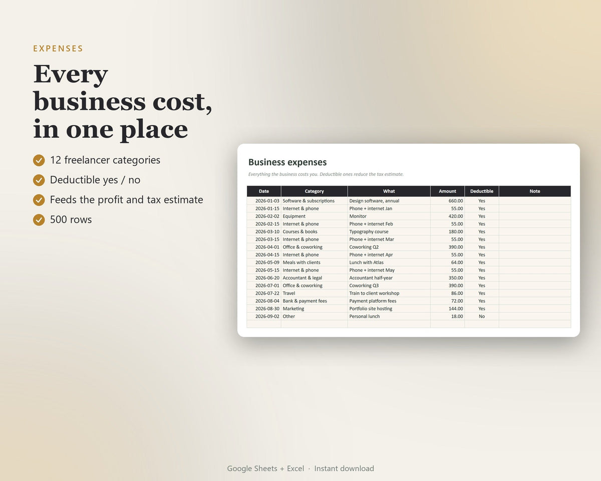 Freelancer Income & Tax Tracker — preview 7
