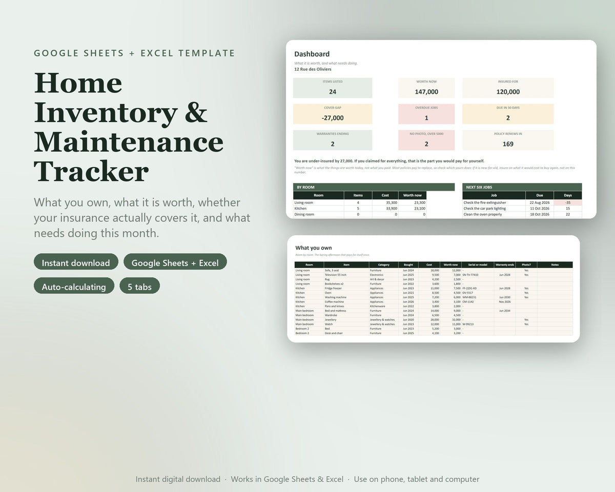 Home Inventory & Maintenance Tracker — preview 1