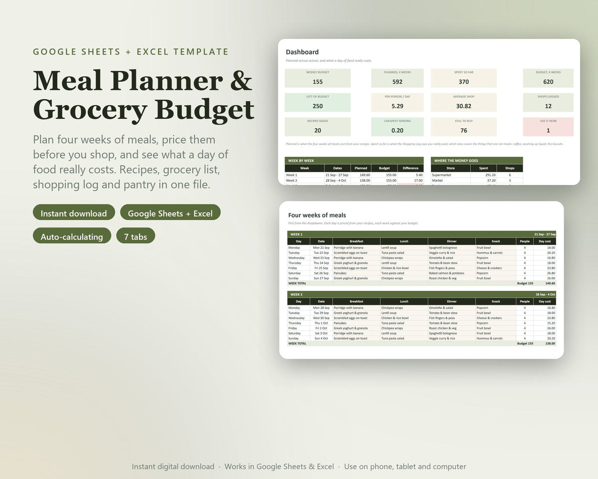 Meal Planner & Grocery Budget — preview 1