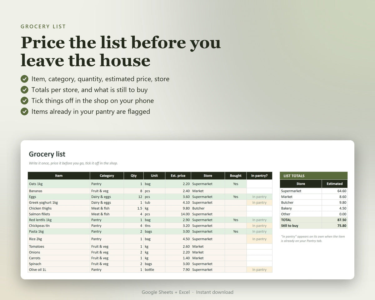 Meal Planner & Grocery Budget — preview 5
