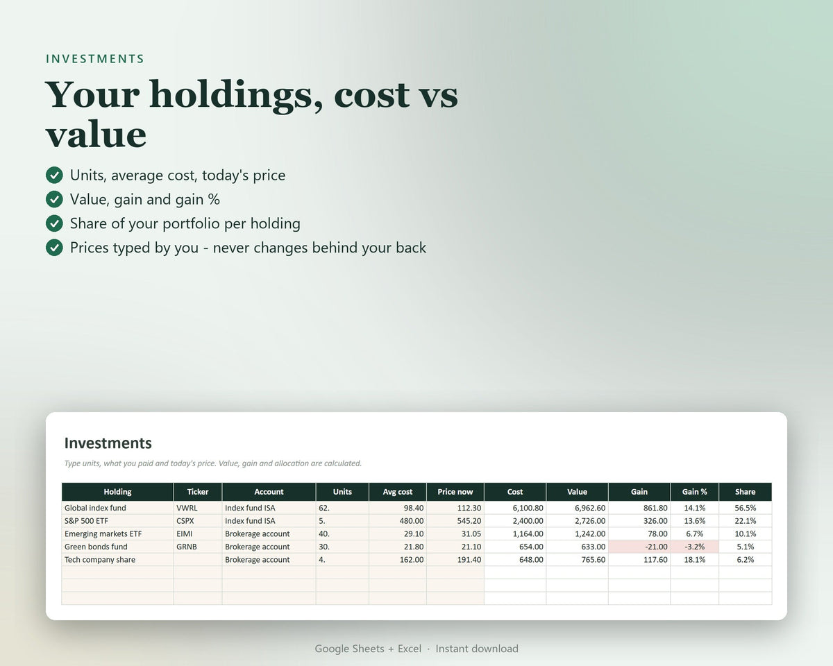 Net Worth & Investment Tracker — preview 4