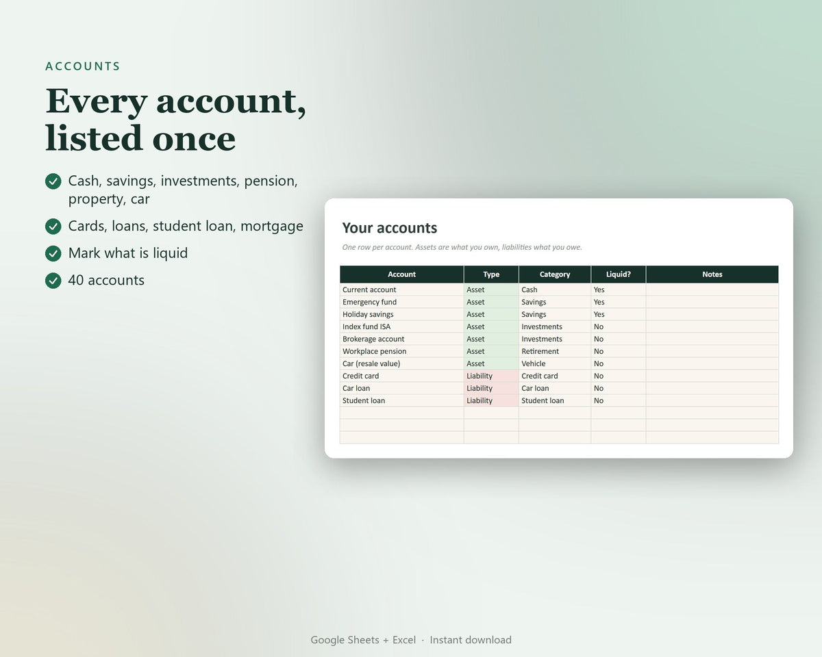 Net Worth & Investment Tracker — preview 6