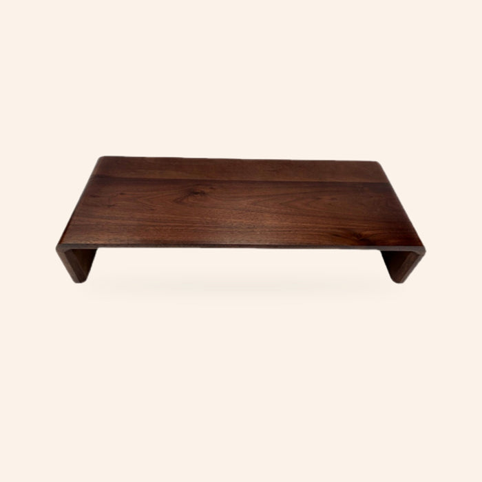 Walnut Wood Monitor Stand – Minimalist Desk Riser