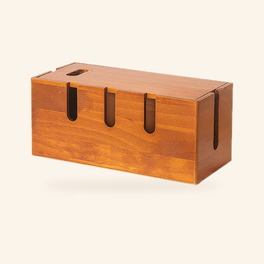 Wooden Cable Management Box – Power Strip Organizer